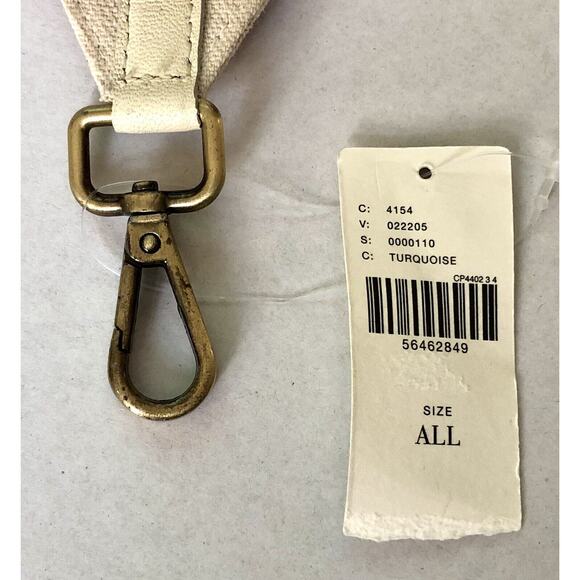 Anthropologie Belt Women’s Beaded Canvas Turquoise Pink Palm Beach Boho Casual - Picture 3 of 13